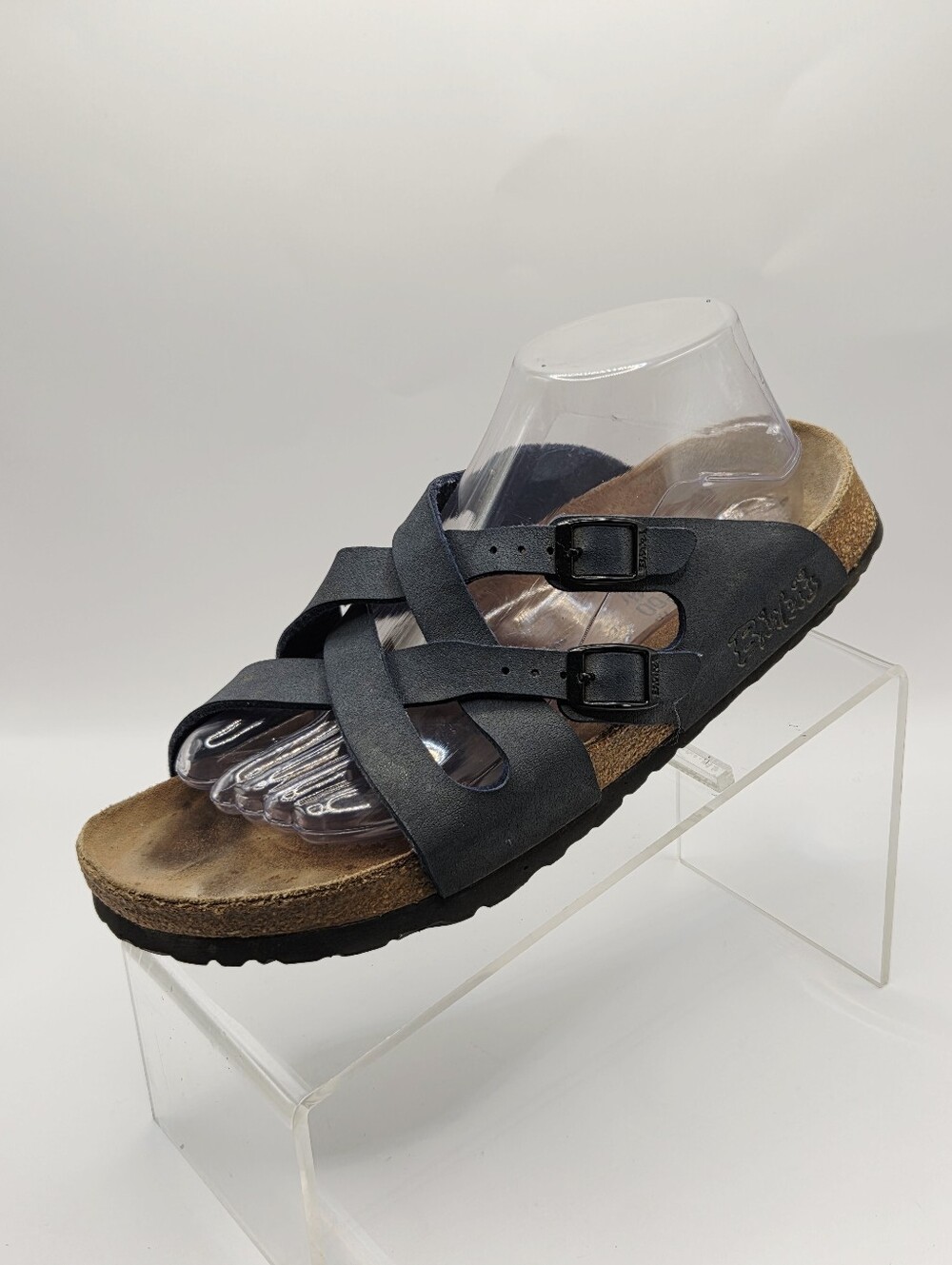 Birkenstock Birki's Blue Grey Sleep On Leather  Sandals EU 40 US 9